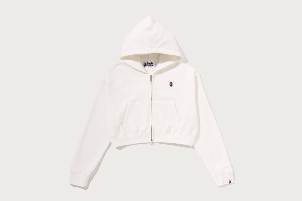 APE HEAD ONE POINT CROPPED ZIP HOODIE LADIES