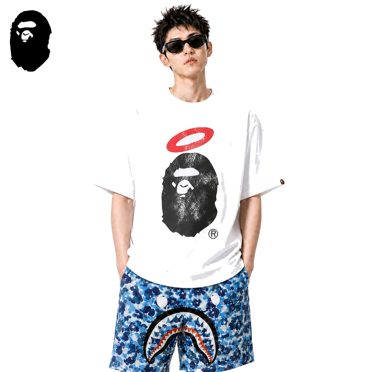 BAPE x Union Halo Ape Head Men's T-Shirt - White