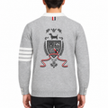 Intarsia Knit Cardigan — Unisex Four-Stripe Badge Sweater | Thom Browne