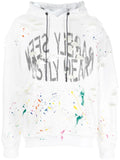 Mostly Heard Rarely Seen distressed paint-splattered hoodie