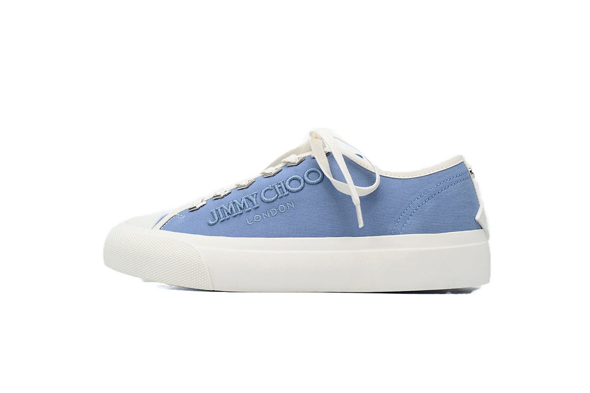 Jimmy Choo Palma Maxi Blue Canvas Platform Trainers Mens RSNOW