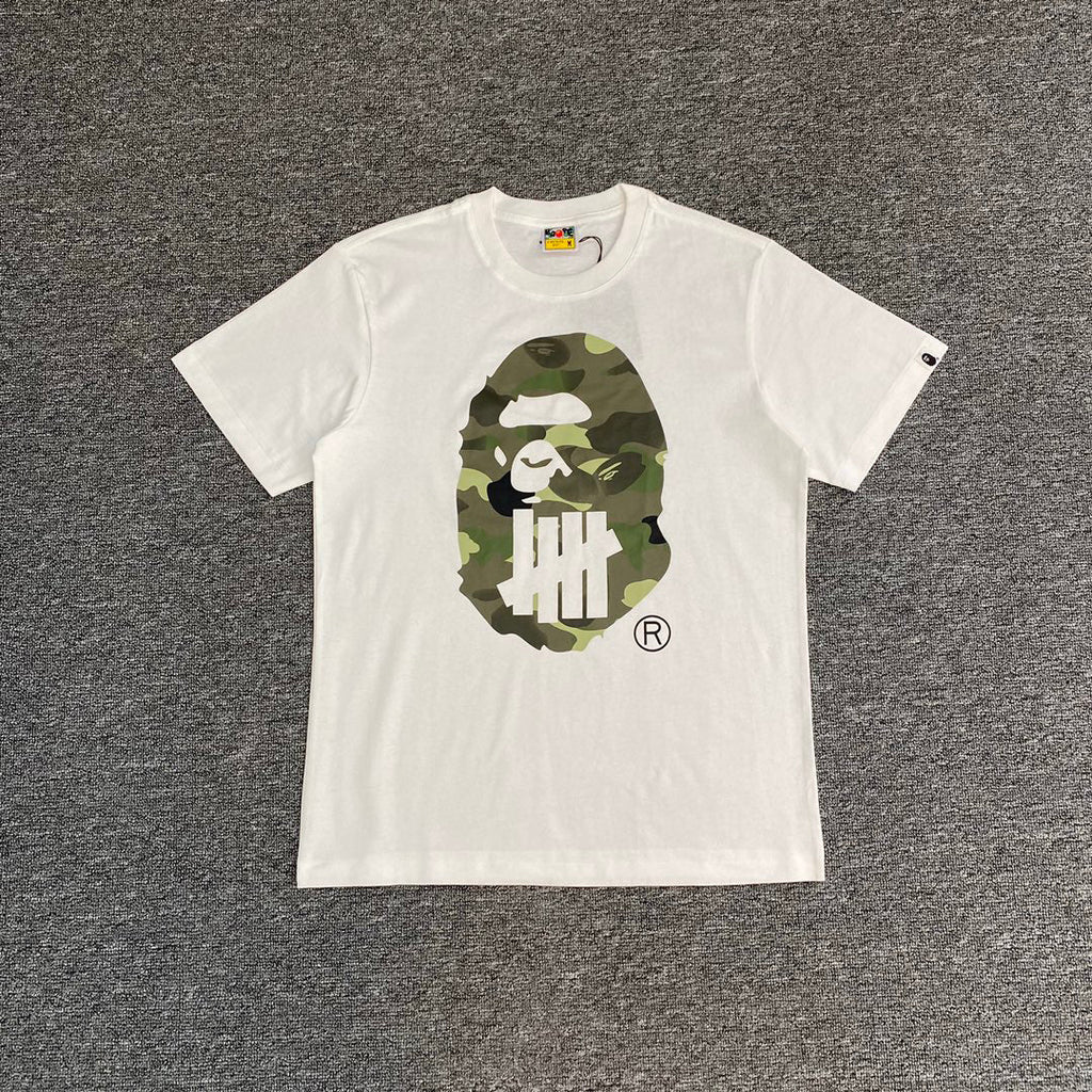 BAPE × UNDEFEATED Green Camo Ape Head Collab Oversized Unisex T-Shirt