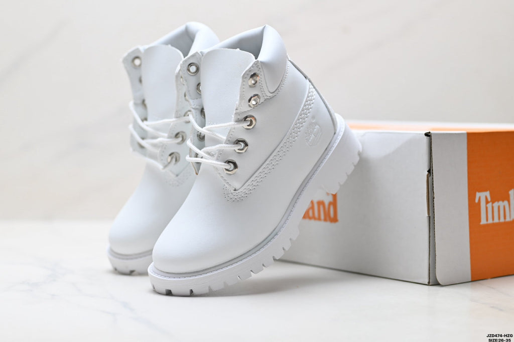 Timberland White Kids Premium Leather Boot
