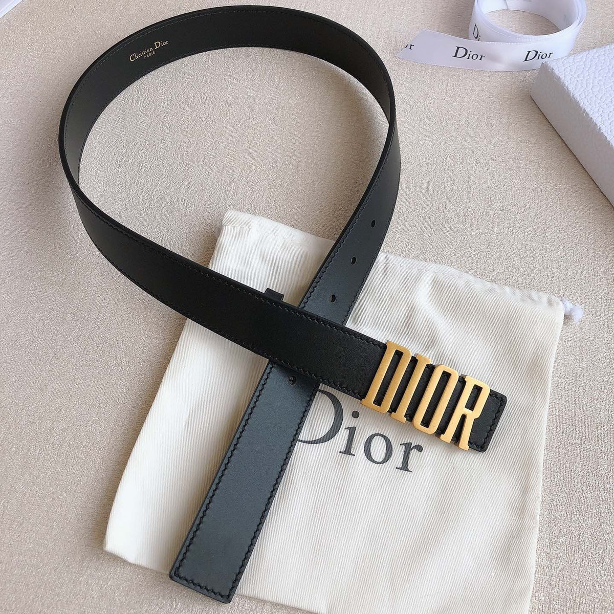 DIOR 25S BELT 30 MM IN BLACK CALFSKIN 613179