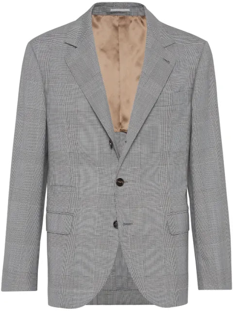 Brunello Cucinelli super 150s virgin wool Prince of Wales jacket