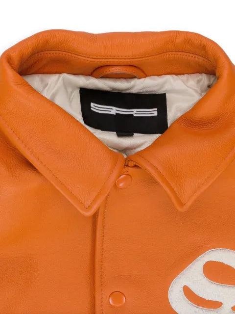 SP5DER logo-patch varsity jacket