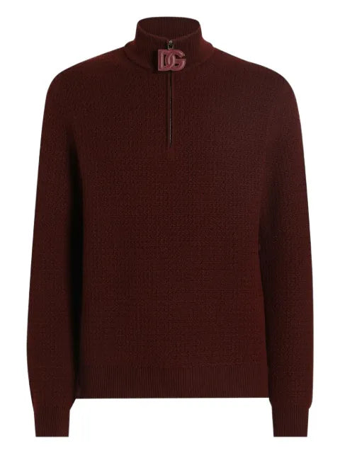 Dolce & Gabbana half-zip waffle-knit sweater