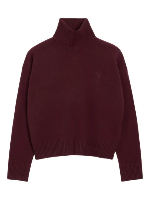 AMI Paris Ami de Coeur sweater with stand collar