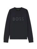 BOSS tonal-logo sweatshirt in stretch cotton