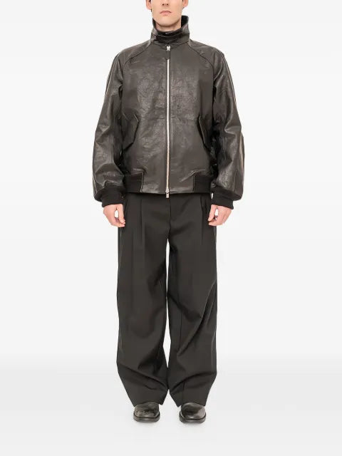 Devoa zip-up leather jacket