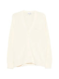Lacoste rib knit cotton blend cardigan