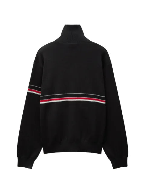 Versace embroidered-logo cotton-knit zip cardigan