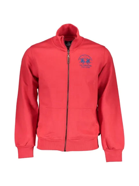 La Martina zip-up embroidered sweater