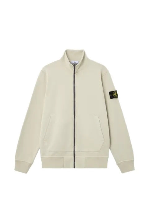 Stone Island 6100063 organic cotton fleece full-zip sweater