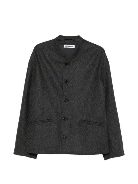 Jil Sander band-collar single-breasted jacket