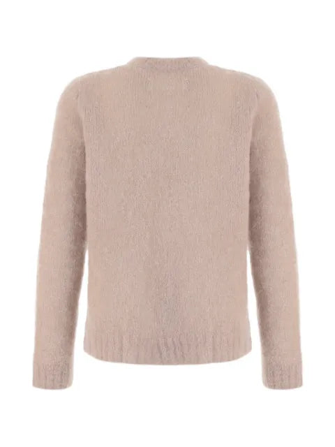 Maison Margiela velvet-panelled V-neck sweater