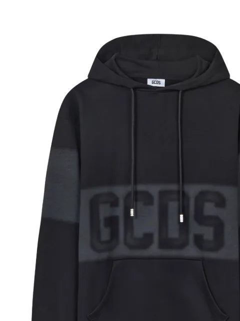 GCDS logo-print spray-effect hoodie