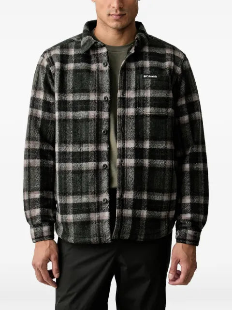 Columbia check-pattern patch-pocket jacket