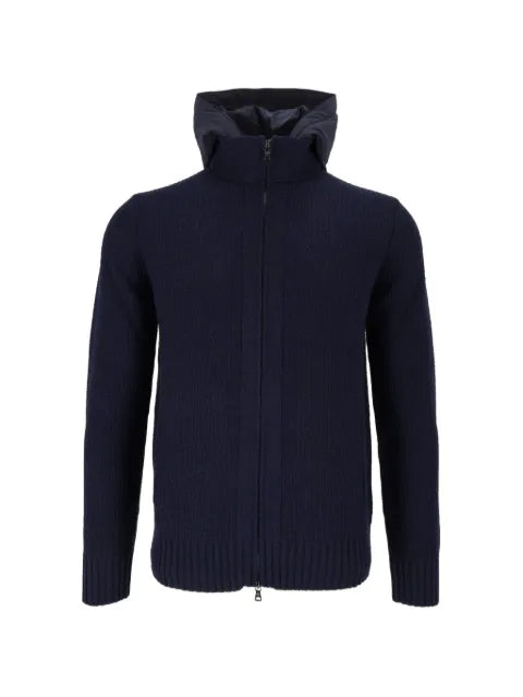 Ballantyne hooded elbow-patch cardigan