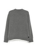 sacai logo-patch drawstring sweater