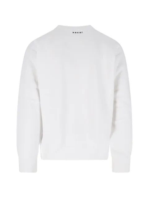 sacai slogan-print cotton sweater