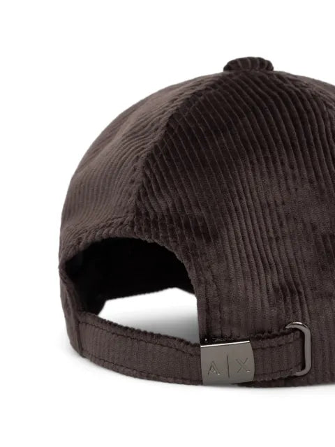 Armani Exchange embroidered corduroy baseball cap