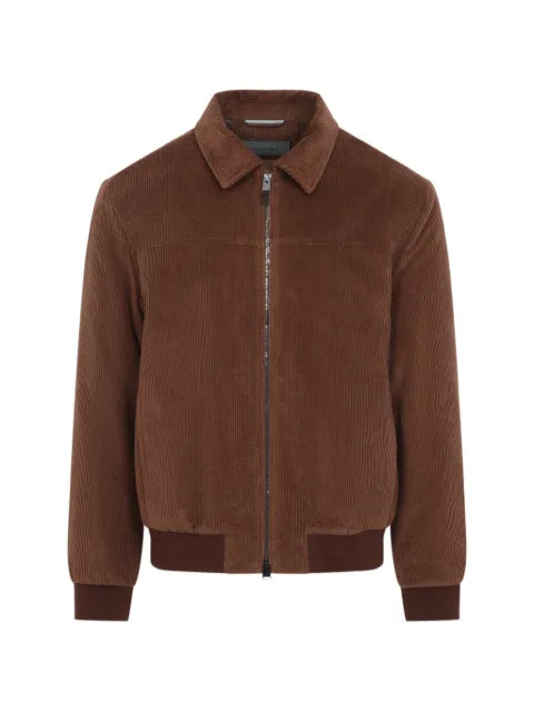 Canali corduroy zip-up jacket