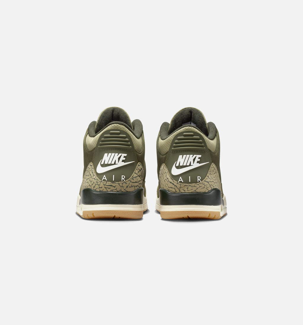 Air Jordan 3 Retro Medium Olive Men's Lifestyle Shoes - Medium Olive / Sequoia / Neutral Olive / Sail / Total Crimson