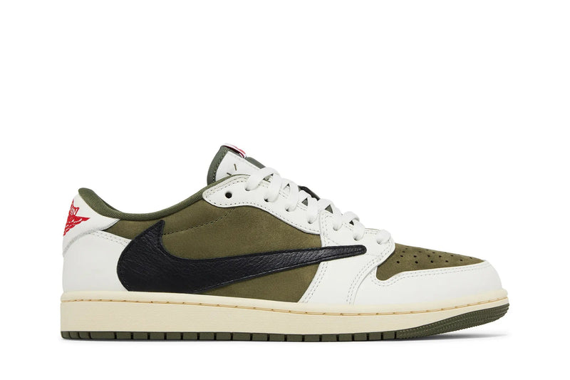 Travis Scott x Air Jordan 1 Low OG SP 'Reverse Olive' – Medium Olive & Sail Cactus Jack Low with Reversed Swoosh