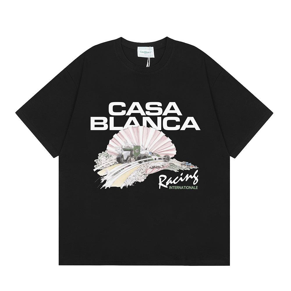 Casablanca Multi‑Print Tennis Floral Graphic Oversized Tee Streetwear