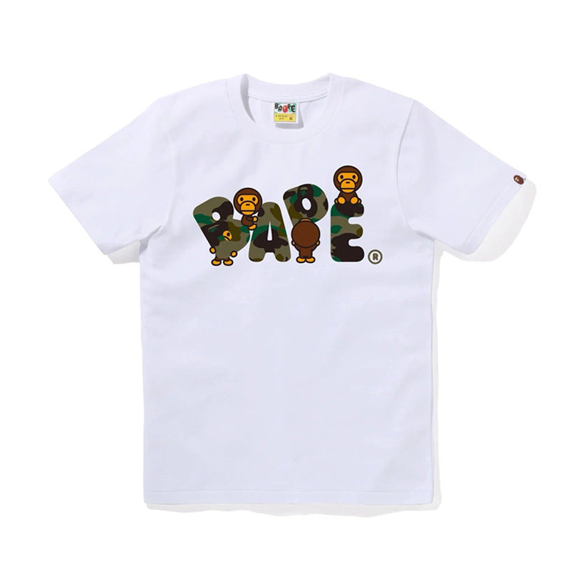 Bape Ape Head Graphic Short Sleeve Tee Streetwear Unisex