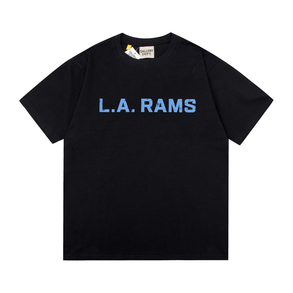 Gallery Dept T-Shirt Bronzing Letter Slogan Printed Short Sleeve T-Shirt