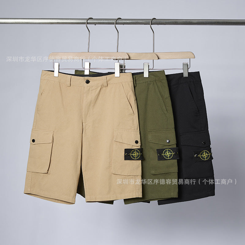 Stone Island Compass Patch Pants Men Cargo Shorts & Cotton Sweatpants