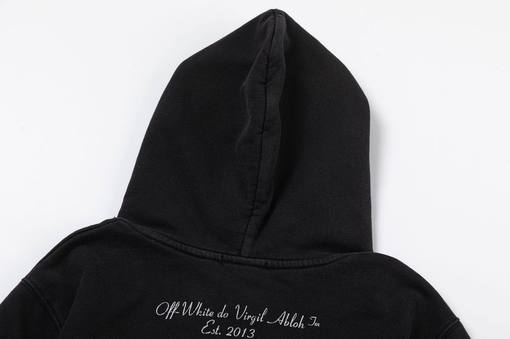Off-White Black and White Figure Painting Graphic Hoodie