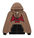Sp5der T&F Zip-Up Hoodie Brown/Red
