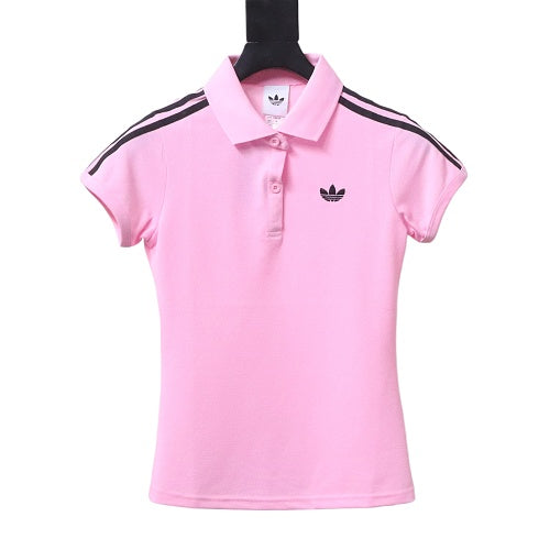 Adidas logo polo shirt pink