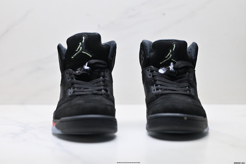 Air Jordan 5 Retro Black Fire Red Green Sneakers