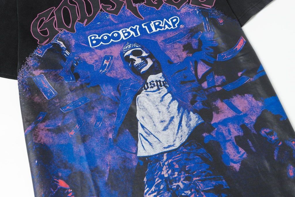 Godspeed Booby Trap Washed Black Graphic T-Shirt