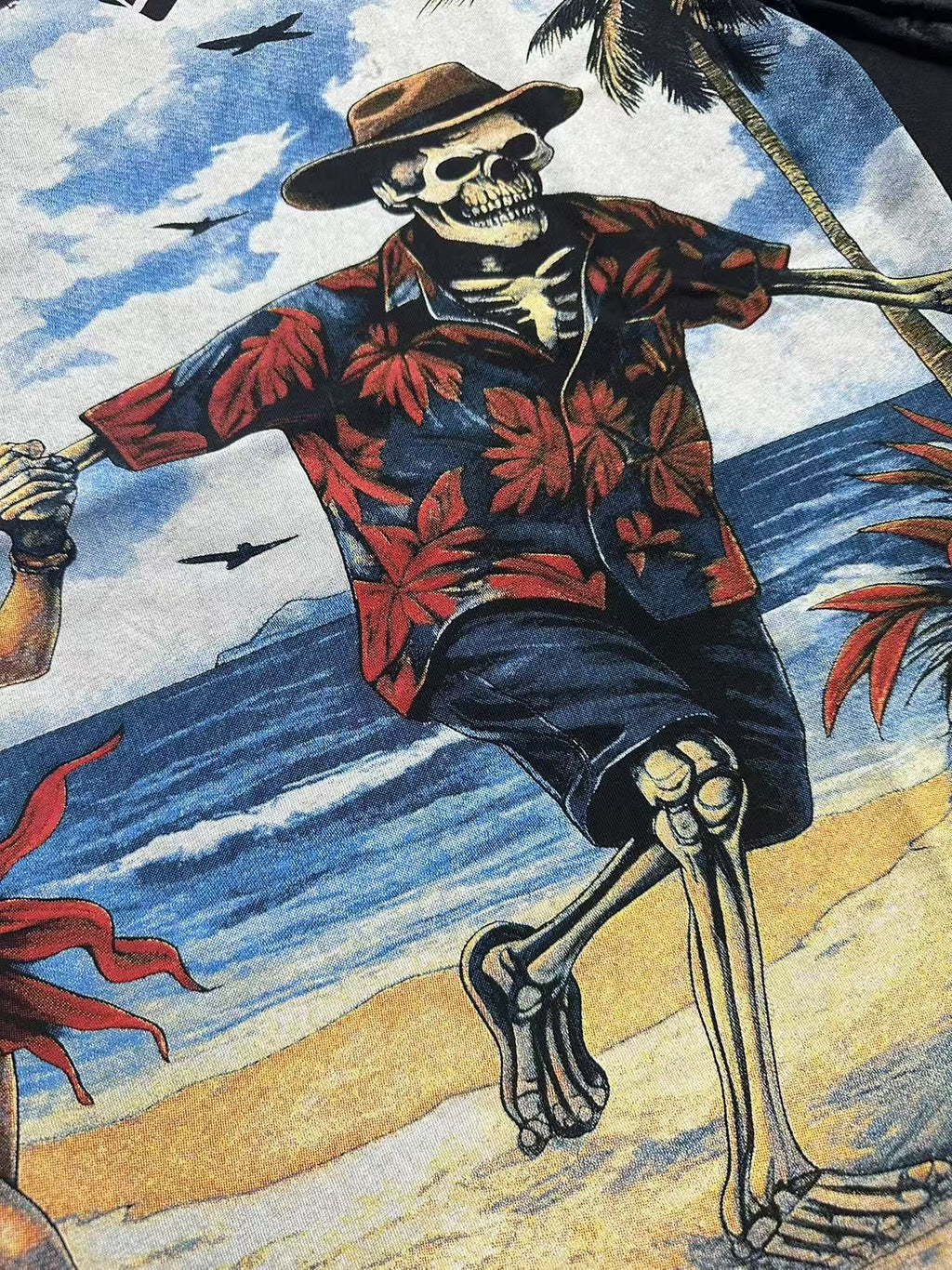 Godspeed Beach Skeleton Graphic T-Shirt
