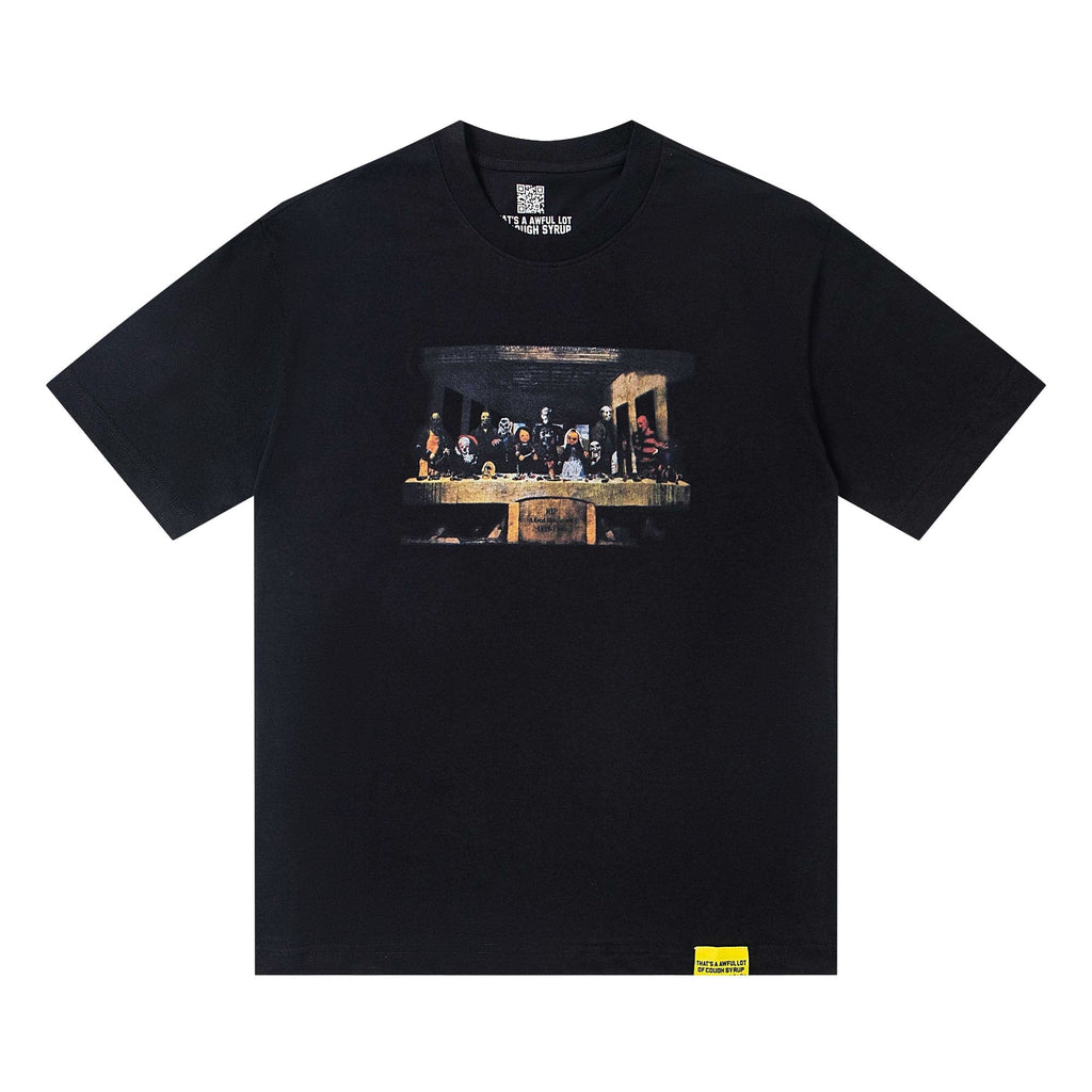 THAT'S A AWFUL LOT OF COUGH SYRUP Black Back-Print Short-Sleeve T-Shirt