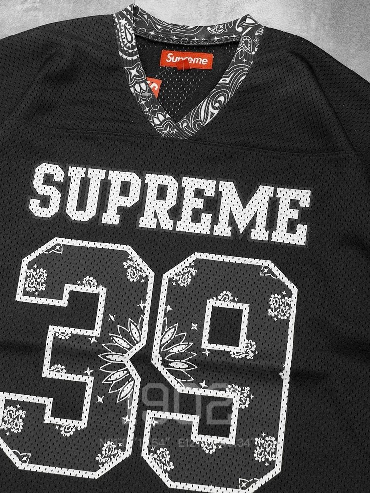 Supreme 39 Bandana-Trim Mesh Jersey T-Shirt