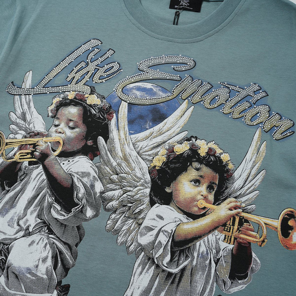 MIXED EMOTION Angel Rose Graphic Short-Sleeve T-Shirt