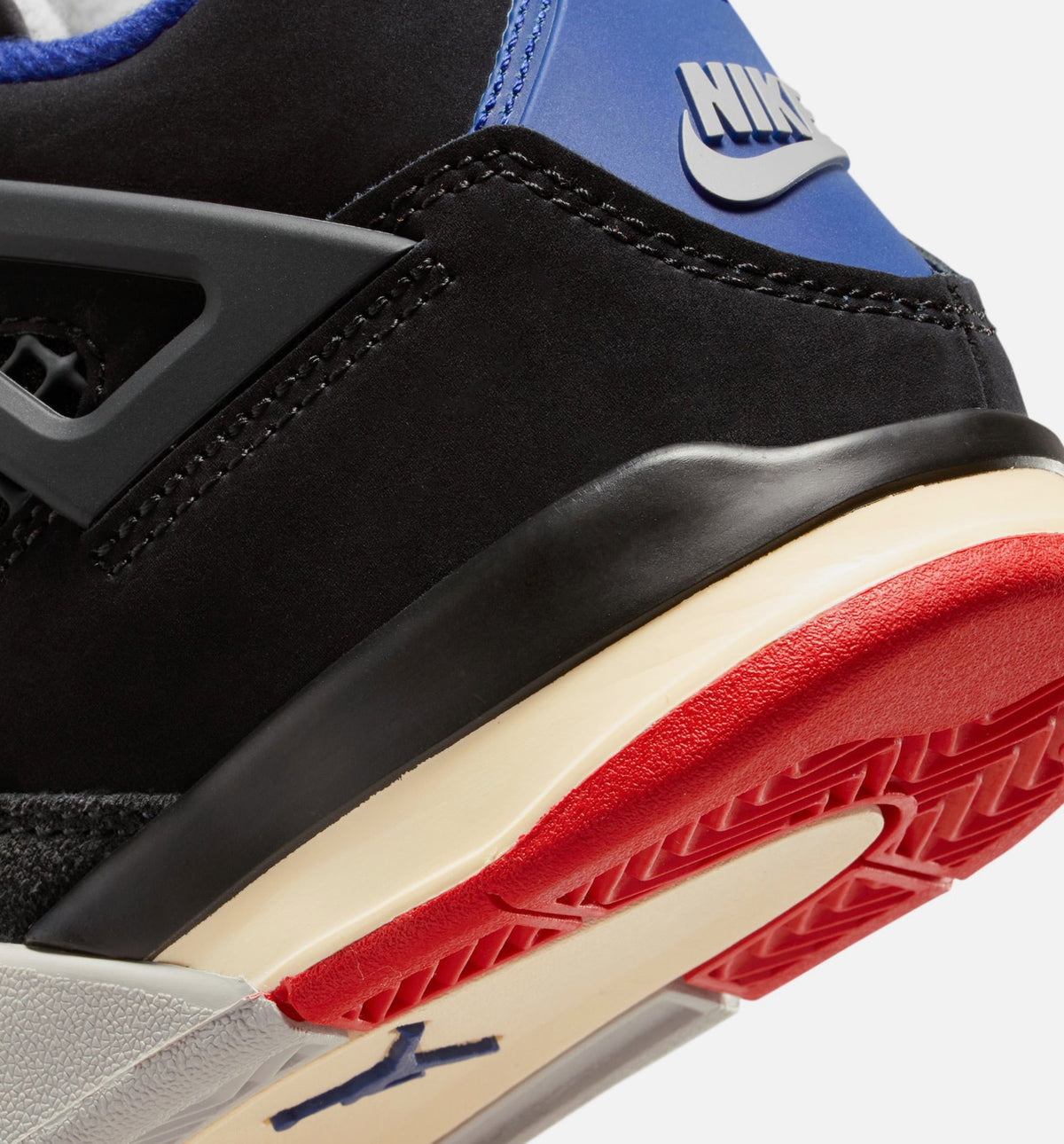 Air Jordan 4 Retro Rare Air – Preschool Lifestyle Shoe in Black/Fire Red/Deep Royal Blue