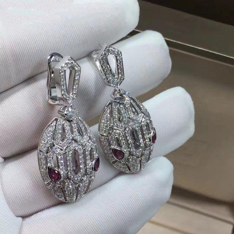 Bvlgari SERPENTI PINK DIAMOND EARRINGS