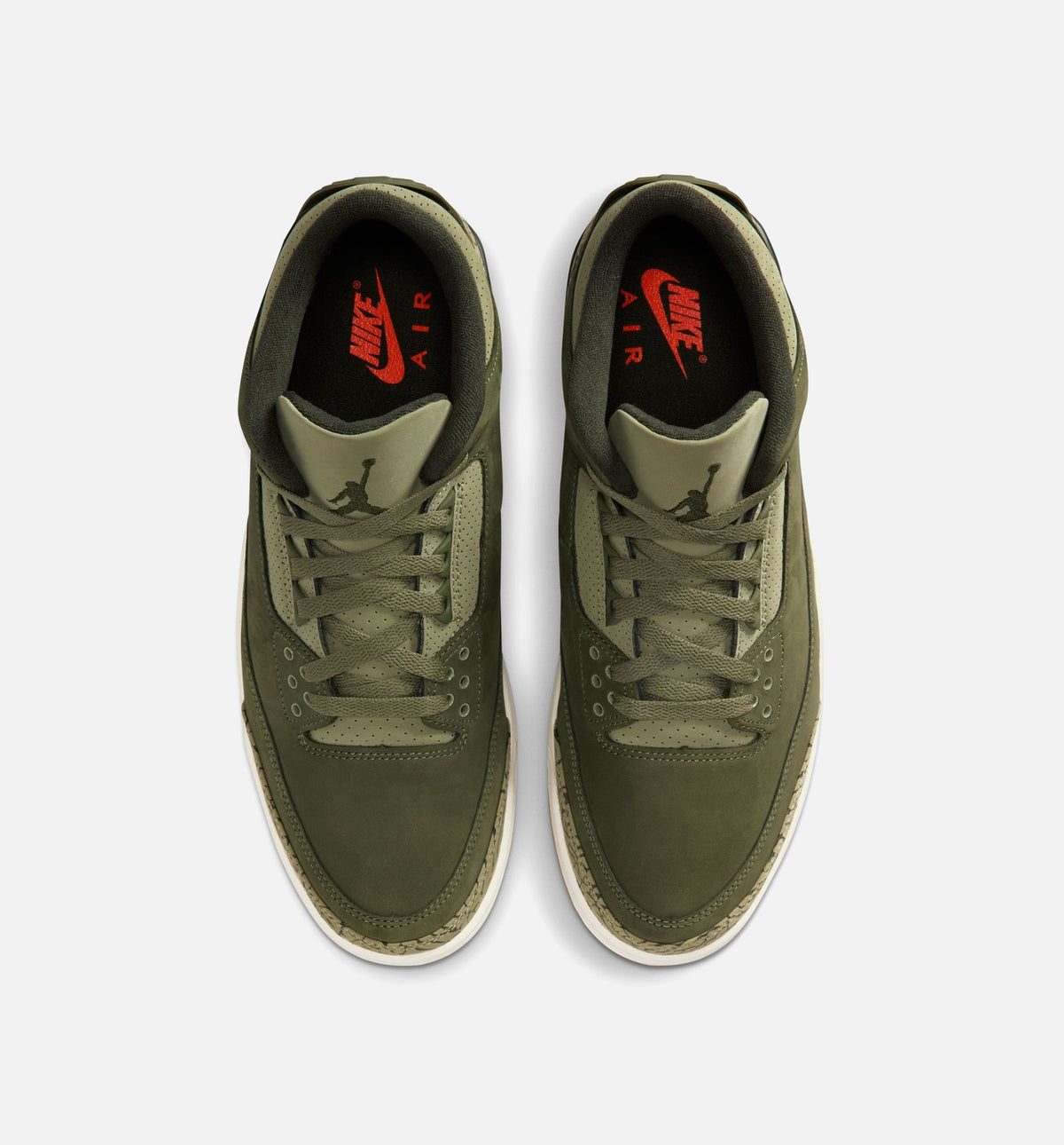 Air Jordan 3 Retro Mens Lifestyle Shoe - Medium Olive/Sequoia/Sail/Deep Red