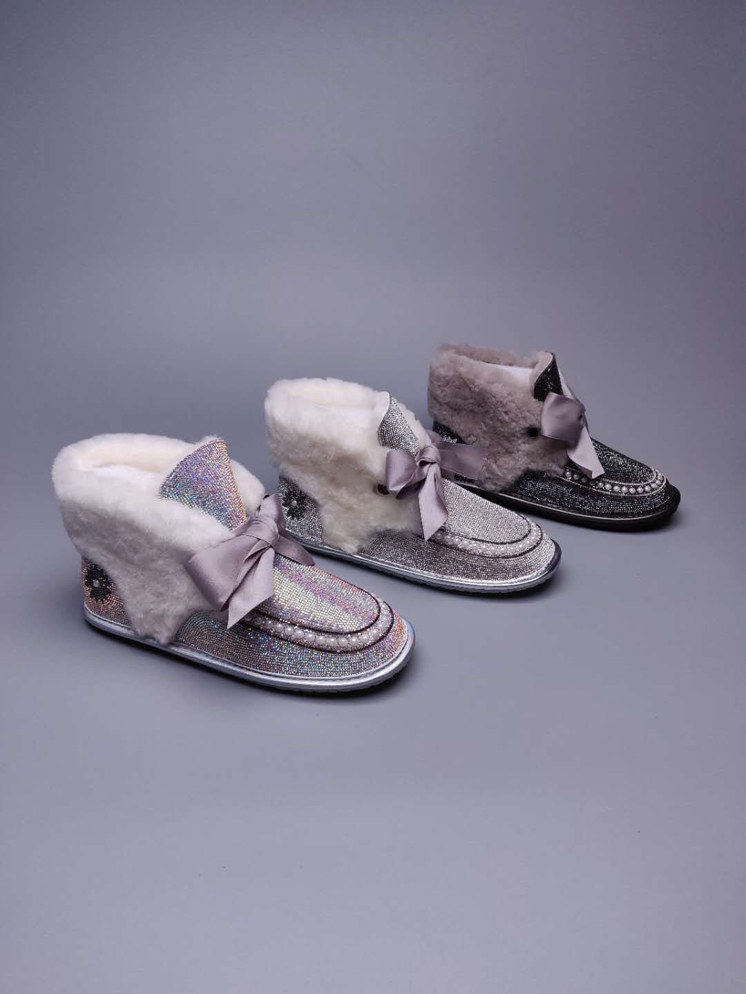 Daisy Crystal Ribbon Snow Boot — Iridescent | New Arrival | In Stock