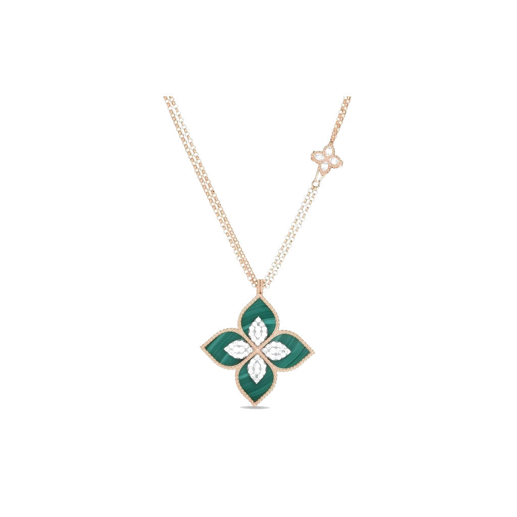 Roberto Coin Style Four-Leaf Clover Cubic Zirconia Necklace