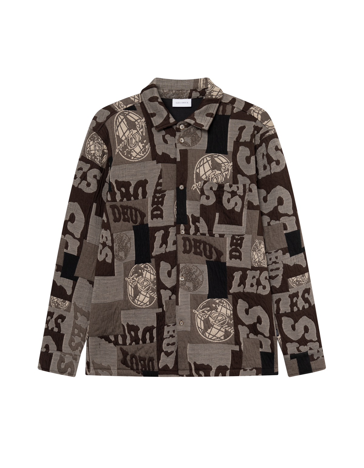 Les Deux Kaleb Patchwork Jacquard Overshirt