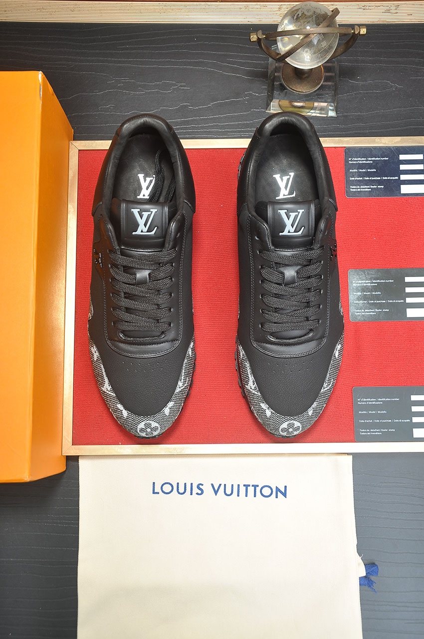 Louis Vuitton Black and Gray Low-Top Sneakers