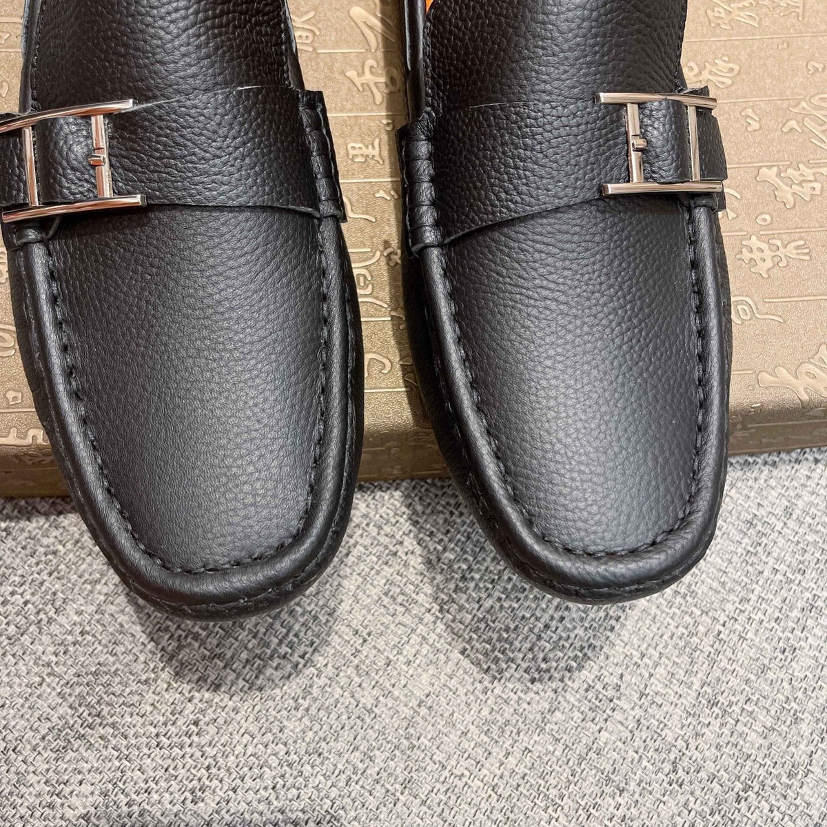 Hermès Black Bar Loafers